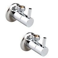 2 PCS 12"male x 12" male Brass Bathroom Angle Stop Valve Chrome Copper Tap Toilet Bathroom Basin laundry AG666