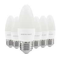 SINCELIGHT B3E27 LED Candle Light Bulb, B35 Shape with Milky Diffuser, 5 Watt, RA≈92 High Color Rend