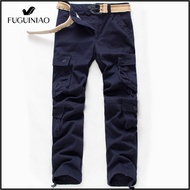 Fuguiniao 2021คุณภาพสูงผู้ชายกางเกงคาร์โก้ทรงลำลองหลวมหลายกระเป๋ากางเกงทหารกางเกง Camo Joggers กางเก