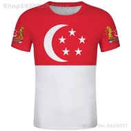 Singapore T Shirt Diy Free Custom Name Number Sgp T-Shirt Nation Flag Sg Malay Country College Flexible Print Photo Text Clothes