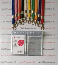 Paket ID Card Zipper 6,5x9CM + Tali ID 1CM Kait Besi Isi (10 Paket)