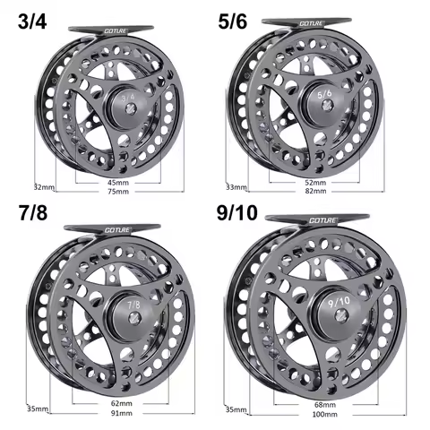 Fly Fishing Reels CNC-machined 3/4 5/6 7/8 9/10 WT Large Arbor Fly Reel 2+1BB 1:1 For Trout Pike Car