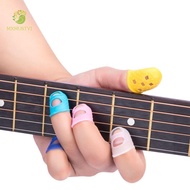 MXMUSTY1 4pcs/set Guitar Fingertip Protectors, Non-Slip Solid Color Silicone Finger Guards, Comfortable Sewing Cooking Tool DIY Craft Glove Guitar Accessories Ukulele