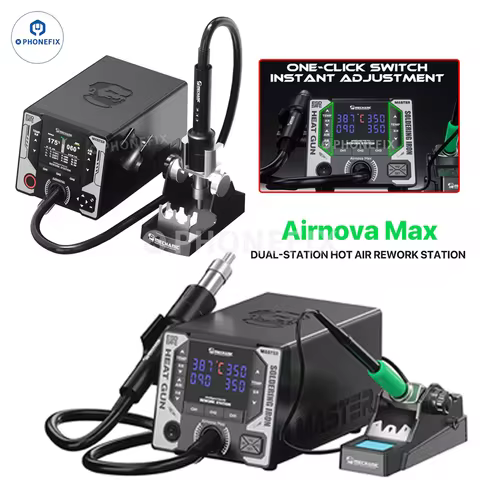 MECHANIC AIRNOVA Max BGA Soldering Station 1200W High Power Hot Air Gun Rework Dual Station for Phon