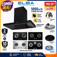 ELBA Designer Hood EH-R9033(BK) Full Black Series Hood with Cooker Hob Gas Cooker Dapur Gas