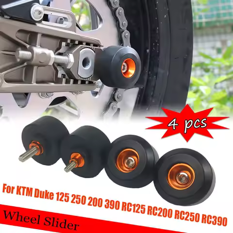 For KTM RC 125 200 250 390 DUKE Motocycle Accessories Front Rear Fork Wheel Protector Crash Sliders 