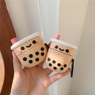 Cute 3D Cartoon Milk Tea Cup Design Silicone Airpod Case Perfect For 1/2 Pro &amp; Airpod 3