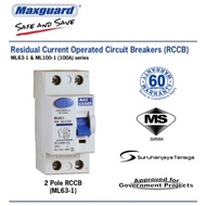 🔥READY STOCK🔥MAXGUARD 2 POLE ELCB / RCCB 16A / 20A / 25A / 40A / 63A （10mA / 30mA & 100mA）SIRIM APPR