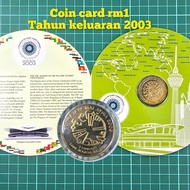 (B78) duit syiling peringatan rm1 coin card duit syiling lama barang antik barang lama mata wang lam
