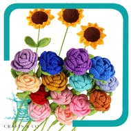 CROCHET KNIT SUNFLOWER / ROSE / HANDMADE FLOWER / BUNGA BENANG KAIT / BUNGA ROSE MATAHARI BENANG KAI