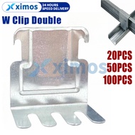 High Quality W Clip Double Furring Clip Metal Furring Wall Clip (20pcs 50pcs 100pcs For Choose)
