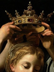 1張印有皇冠圖案的復古藝術油畫畫布海報,經典油畫藝術門壁裝飾理想禮物,不含畫框和防水畫布