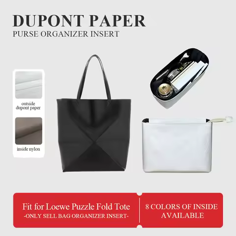Hot Dupont Paper Purse Organizer Insert Fit for Loewe Puzzle Fold Tote Inside Purse Storage Bag Zipp