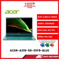 ACER-A315-58-35F8-BLUE-INTELCOREI3-1115G4,4GBR4,256GBSSD,INTELUHD,15.6"IPS,W1164,1YR,H&S