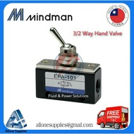 Mindman EPA-101 3/2 Way Toggle Valve "Made in Taiwan" Port size: 1/8" , Mindman Mechanical Hand Valv