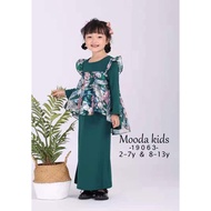 MOODA KIDS FLOWER PEPLUM EMERALD GREEN 19063