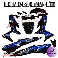 Dinamik Cover set Black with sticker Blue (3) Hitam Biru Dinamik120 "GP RACING"