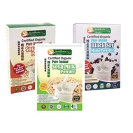 HEALTH PARADISE ORGANIC PURE INSTANT BLACK SOY / SOY MILK POWDER NO SUGAR / LESS SUGAR / OAT MILK / 