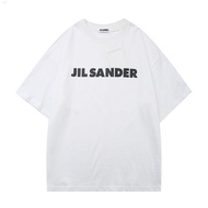 JIL SANDER High-End Inst-Shirt ฤดูร้อนใหม่คู่หวานหลวมบางเสื้อยืดผ้าฝ้ายบริสุทธิ์เกาหลีเสื้อมืออาชีพ