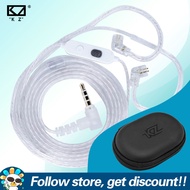 KZ สายเคเบิลอัปเกรดชุบเงินไมโครโฟนคู่ M2พร้อมชิปเซ็ต DAC ถอดรหัสประเภท-C EQ สายหูฟังจับเสียงธรรมชาติ