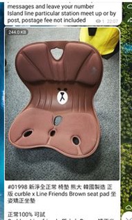 新淨全正常 椅墊 熊大 韓國製造 正版 curble x Line Friends Brown seat pad 坐姿矯正坐墊