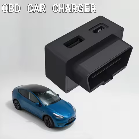 2 in 1 Car Adapter Phone PD Fast & QC 3.0 Charging USB and Type-C Dual Port Hidden OBD For Tesla Mod
