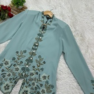 Modern Exclusive Embroidery Baju Kebaya Nyonya in Dubai Silk for Women Sizes 36-46 -90012