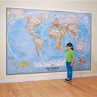 ((1世界地圖)) 英文版-193 x280 cm -世界最大的地圖-The World Map-!