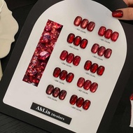 Set Ahlin cateye red ชาร์ทโค้ง 10 สี สีแคทอาย สีเจล เล็บเจล