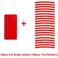 20pcs Stiker Reflektor Velg Mobil Motor Sticker Reflector Roda ban Mobil Stiker