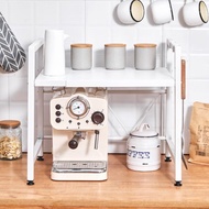 日本天馬 桌上型伸縮式微波爐烤箱收納置物架(方框雙層)