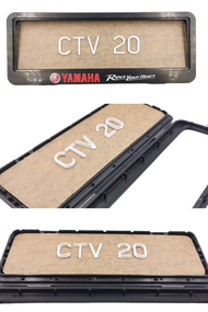 Motor Frame cover with Logo CP 3" X 8" c/w number Plate for all motorcycles [promo] frame + black pl