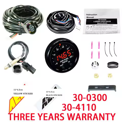 30-0300 30-4110 X-Series Wideband O2 Air Fuel Ratio Gauge Kit LSU 4.9 0258017025 Oxygen Sensor +15*4