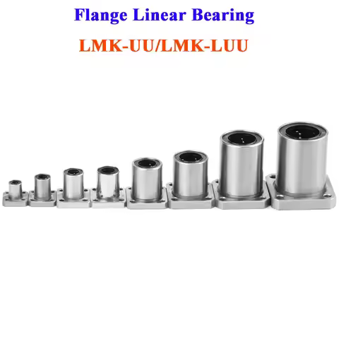 2Pcs Square Flange Linear Motion Bushing LMK Ball Bearing LMK6UU LMK8UU LMK10UU LMK10LUU LMK12LUU Be