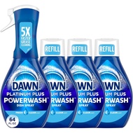 Dawn Platinum Powerwash Dish Spray, Dish Soap Liquid, Fresh Scent Bundle, 1 Spray (16oz) + 3 Refills