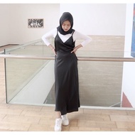 (DRESS+DALEMAN) DRESS SET SATIN SILK GAMIS SATIN DRESS DUYUNG TANKTOP DUYUNG TALI PREMIUM SATIN