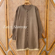 Bilaa Long Tunik - Blouse Atasan Cardigan Rajut Wanita Kancing Depan Formal Premium Korean Style
