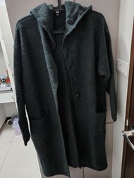 uniqlo 羊毛長版大衣 針織外套