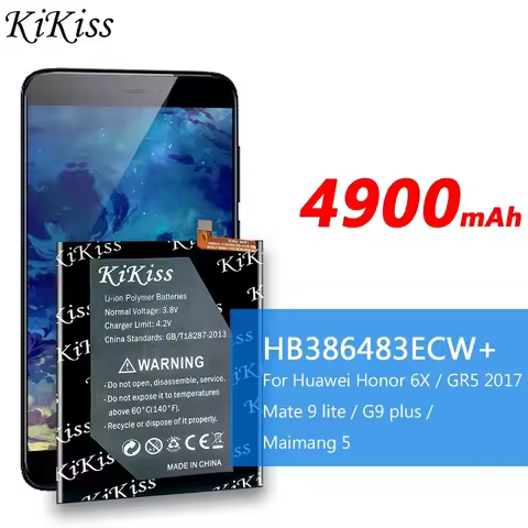 Battery HB386483ECW+ 4900mAh For Huawei Honor 6X GR5 2017 Bll-L23 L21 L22 Mate 9 Lite Bln-L24 L22 L2