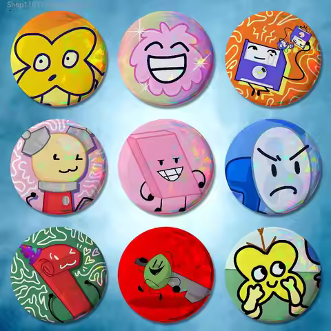 B-Battle for Dream I-Island BFDI Badge 25 32 44 58 75 mm Round Cosplay Pin Bag Decor Fans Collect Fr