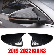 For KIA K3 Cerato Forte 2019-2022 ABS Auto Car Styling Body Side Door Rearview Mirror Cover Cap Horns Shell Housing Sticker Trim