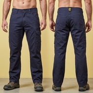 (Branded Pants) Eleven Australia Men's Cargo Ripstop Blue Regular Workwear Pants