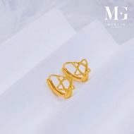 Merlin Goldsmith 22K 916 Gold Mini Glossy Star Clip Earrings (Suitable for Kids / Adult's Second Ear