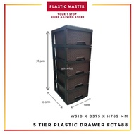 ♛5 Tier Plastic Drawer. Plastic Cabinet, Plastic Storage Felton FCT488 READY STOCK