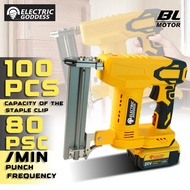 Cordless Electric 2 in 1 Nailer/Stapler Gun,with 500pcs F32 and 500pcs K22 Nail For Dewalt 20V Batte