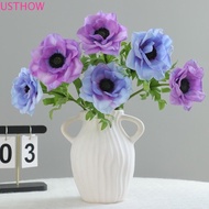 USTHOW Artificial Anemone, Plastic Real Touch Silk Anemone Flowers, Flower Arrangements Realistic Li