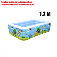 DHT 1.2&1.5mUK Tiga lapisan Kolam Renang Anak Petak Karet Bahan Tebal Ukuran Besar Tinggi Kolam Rena