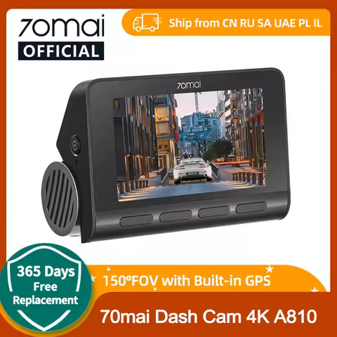 70mai 4K Dash Cam A810 HDR Built-in GPS ADAS 24H Parking 4G Compatible Car DVR 70mai A810