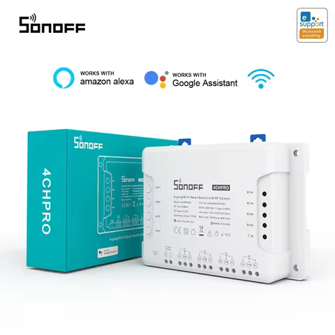 SONOFF 4CH PRO R3 Smart Wifi Light Switch Remote 433 Mhz RF Controller 4 Channel/ Gang Intelligent W