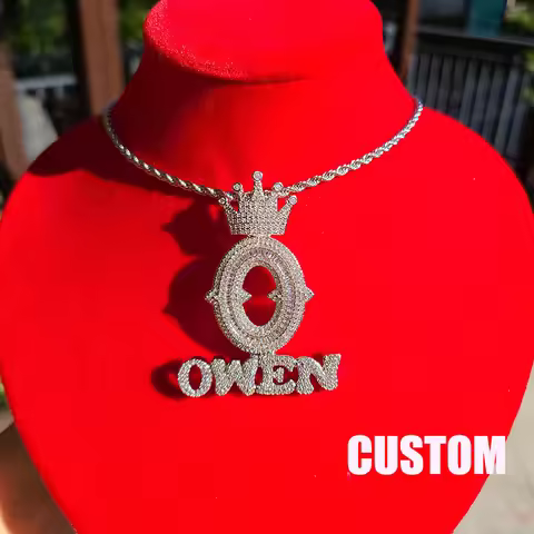 Two Rows Customized Name Necklace First Row make as First Letter Hip Hop Jewelry